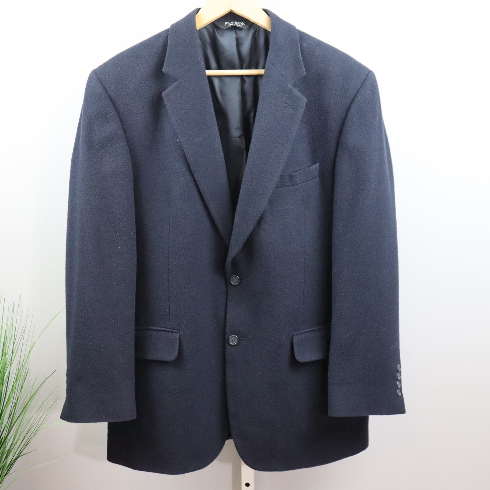 Vintage Jos A Bank 100% Camelhair Blazer Sport Coat Navy 41r